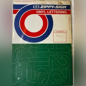 Zippy-Sign Vinyl Lettering Helvetica 3" Numbers Green